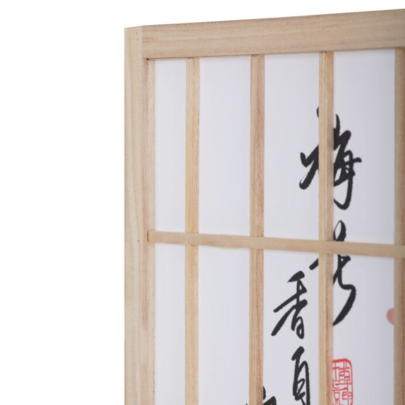 Trojpanelový paraván z masívneho smreka s dekorovanou textíliou