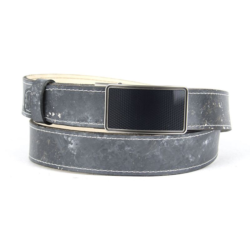 Limitovaný ručne maľovaný kožený opasok s brzdovou prackou, 133 cm, typ09