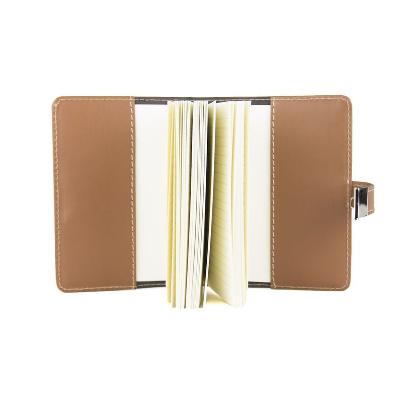 Kožený zápisník MIDDLE so zámkom, svetlo hnedý