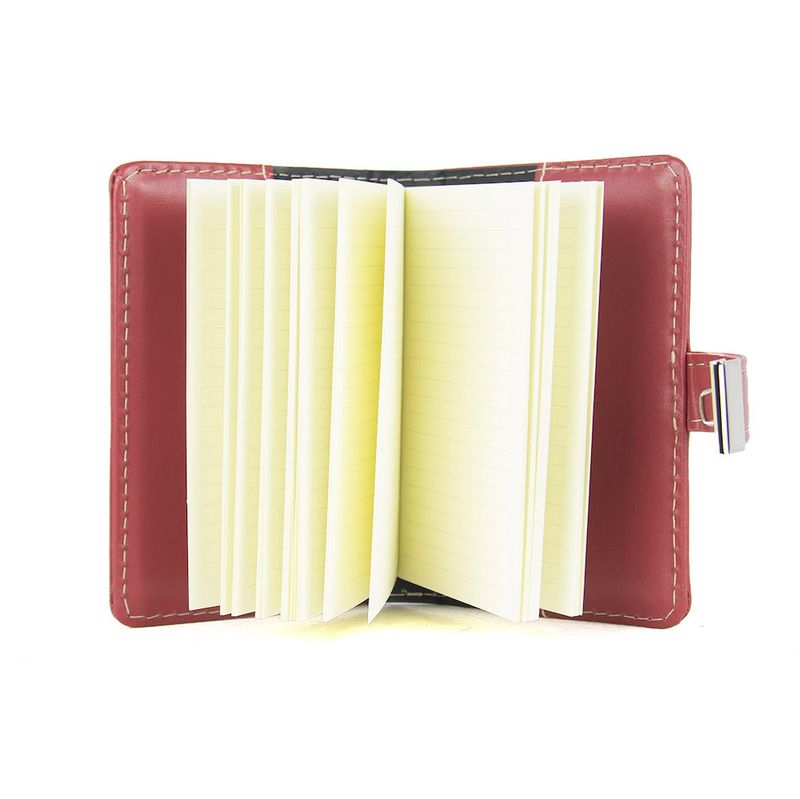 Kožený zápisník MINI so zámkom, červený