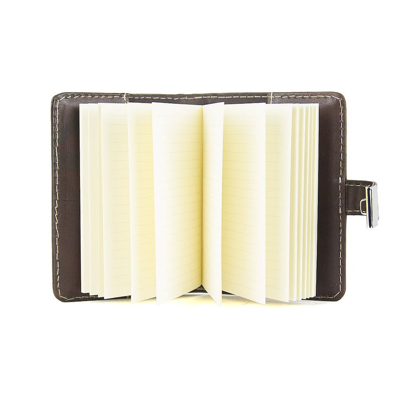 Kožený zápisník MINI so zámkom, tmavo hnedý, ručne tieňovaný