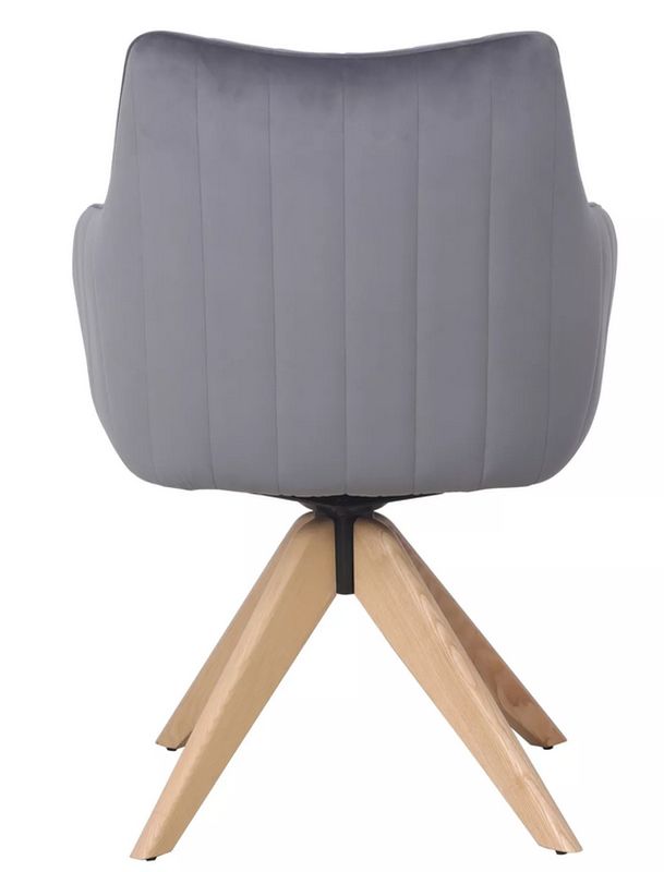 Stolička jedálenská s výnimočným dizajnom, dub-sivá vevlet 14
