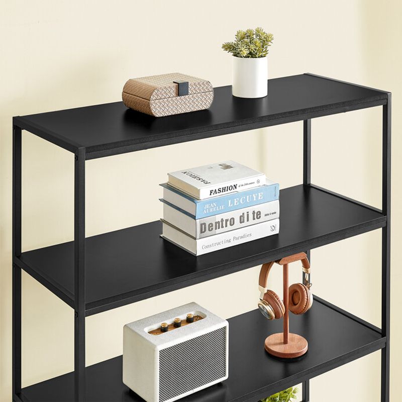 Regál s policami a skrinkou, čierny rám-Old wood