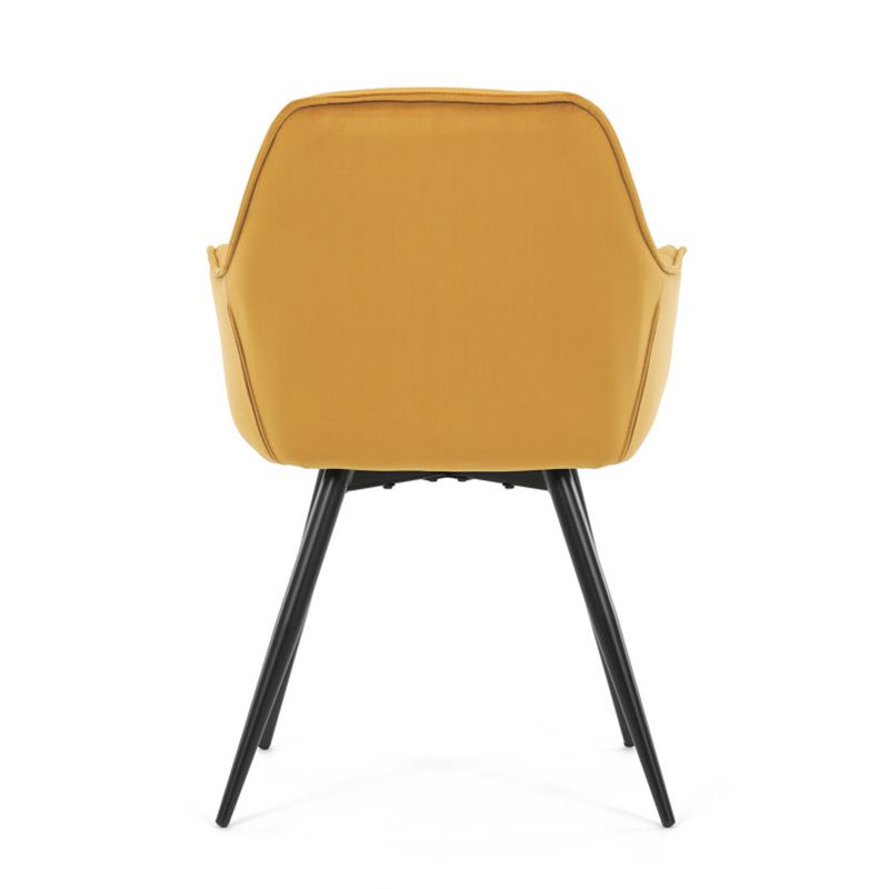 Exkluzívna stolička, žltá zamatová látka