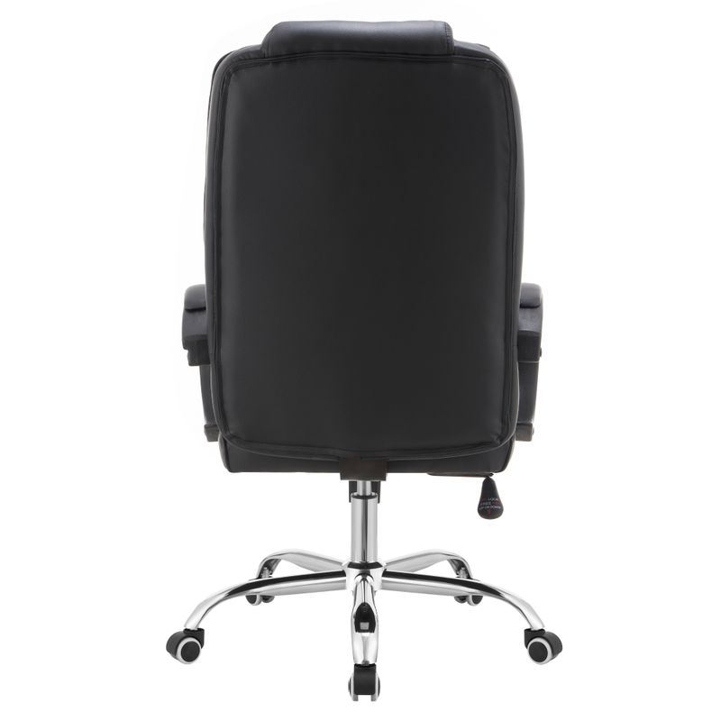 Kancelárske kreslo čierne z ekokože s hojdacou funkciou