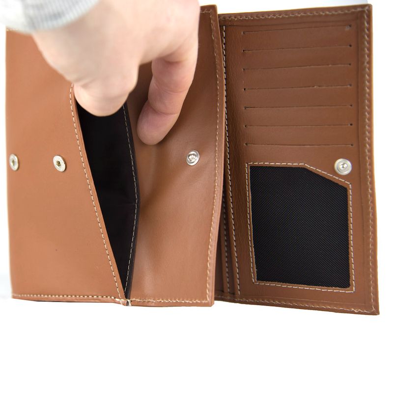 Dámska luxusná kožená peňaženka svetlo hnedá