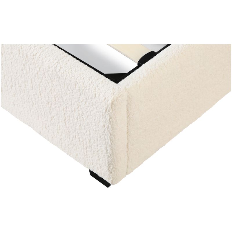 Manželská posteľ s roštom, 180x200 cm, biela Bouclé