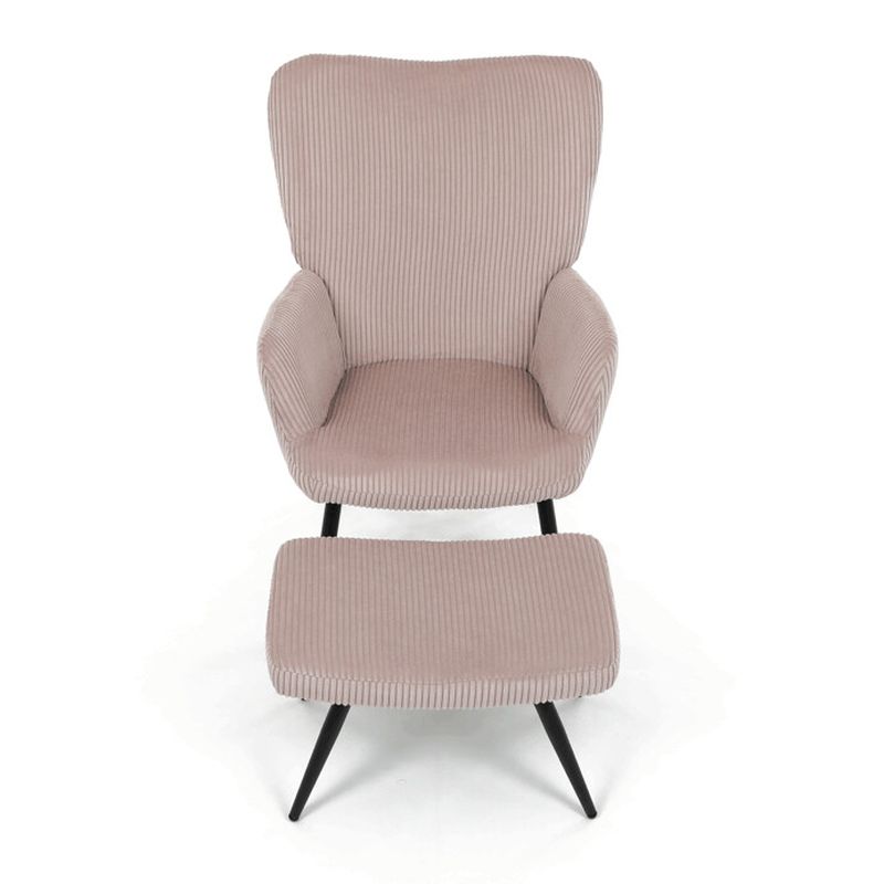 Relaxačné kreslo s podnožkou – ružový menčester