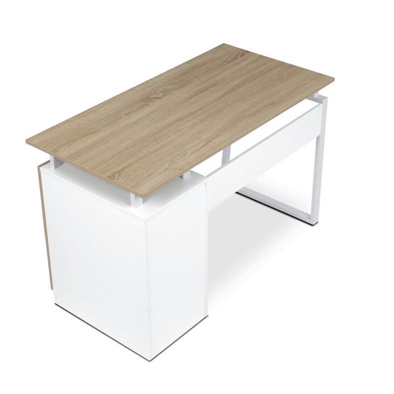 Kancelársky PC stôl, dub sonoma-biela