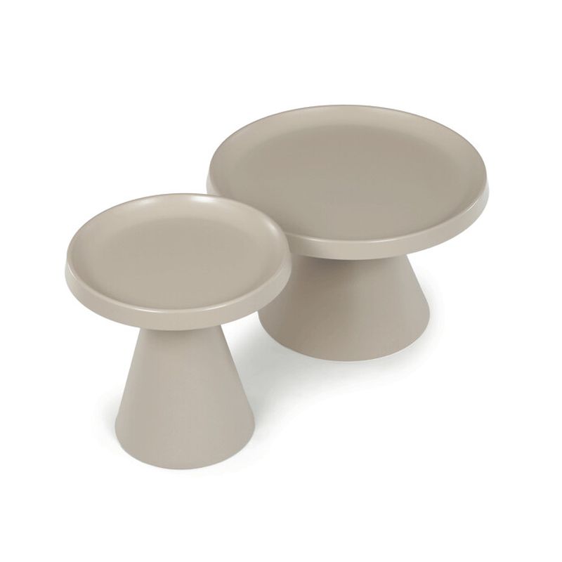 Sada dvoch konferenčných stolov z kovu – béžová