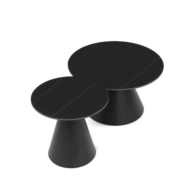 Sada dvoch konferenčných stolov keramická doska, kovová podnož – čierna