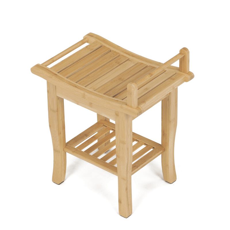 Stolička s policou z prírodného bambusu