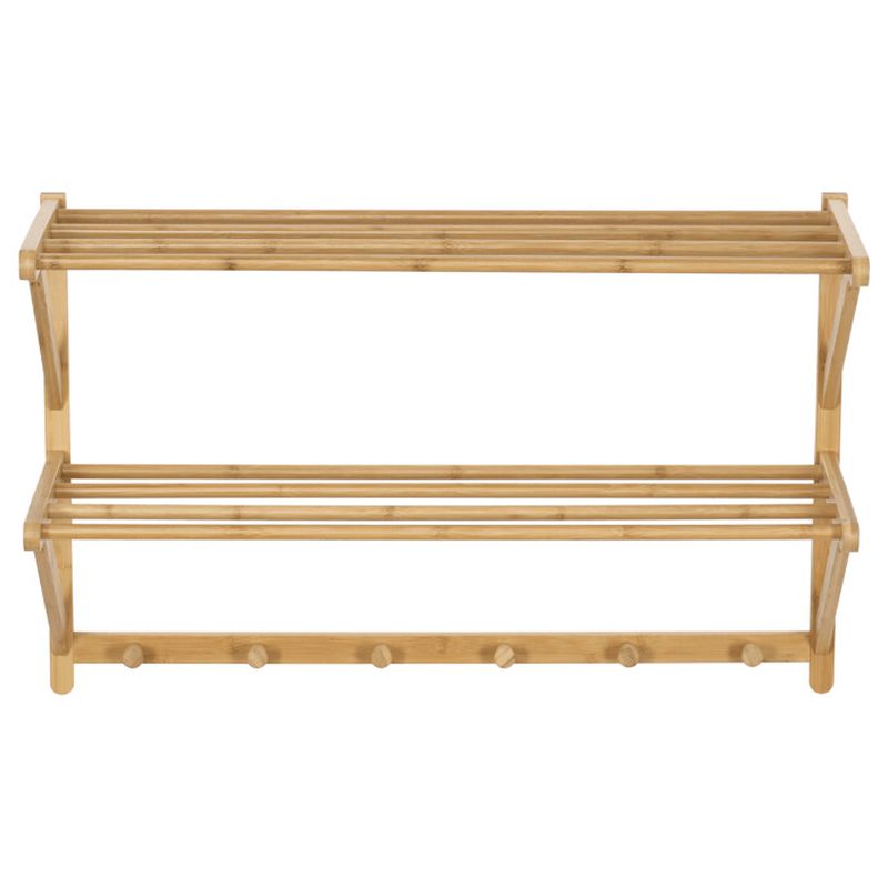 Vešiak s 2 policami – bambus, prírodný