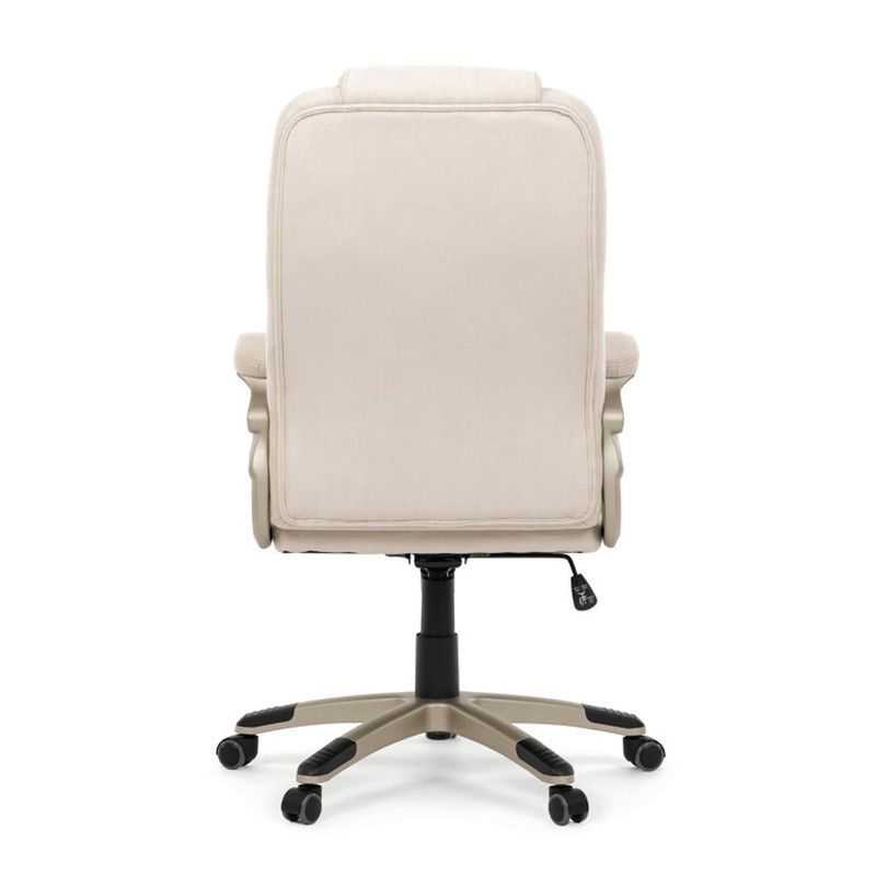 Štýlová kancelárska stolička čalúnená béžovou látkou