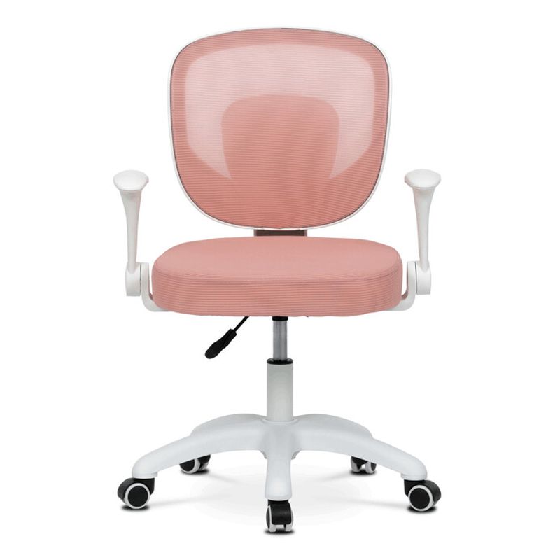 Detská stolička, výškovo nastaviteľná, ružová sieťovina