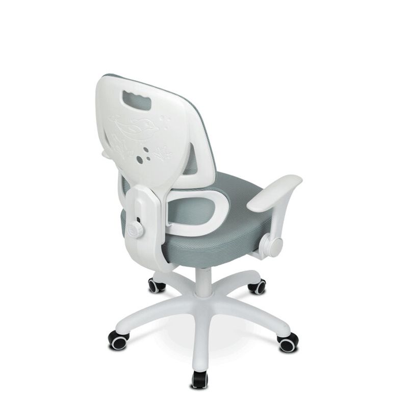 Detská stolička, výškovo nastaviteľná, zelená sieťovina, biely plast