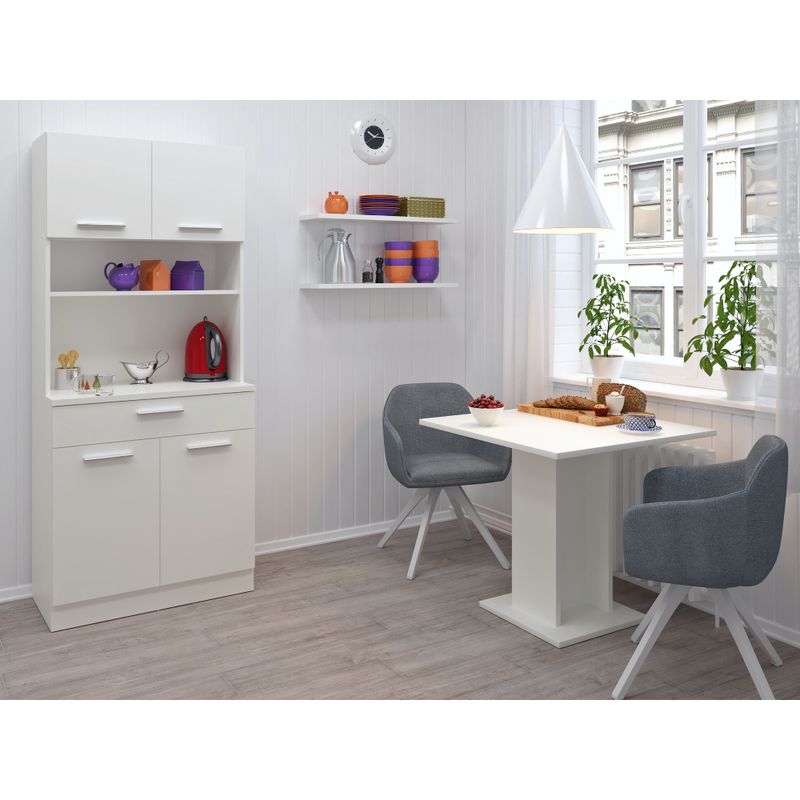 Štvordverový kredenec, biela