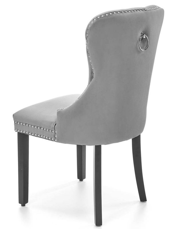 Jedálenská stolička, čierne nohy-sivá velvet látka