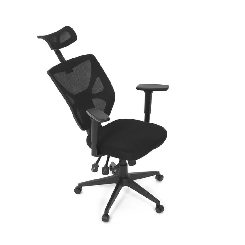 Kancelárska stolička s asynchrónnym mechanizmom a čiernym mesh poťahom