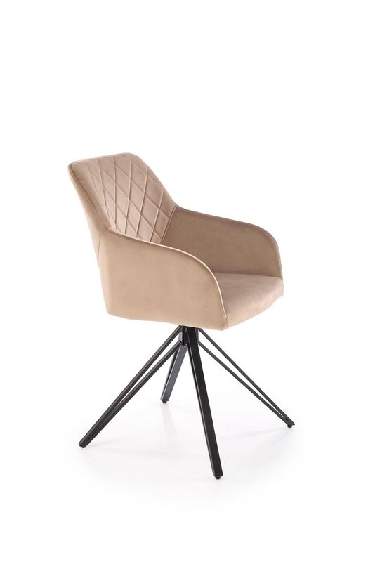 Jedálenská stolička 535, čierny kov – béžová látka Bluvel 40