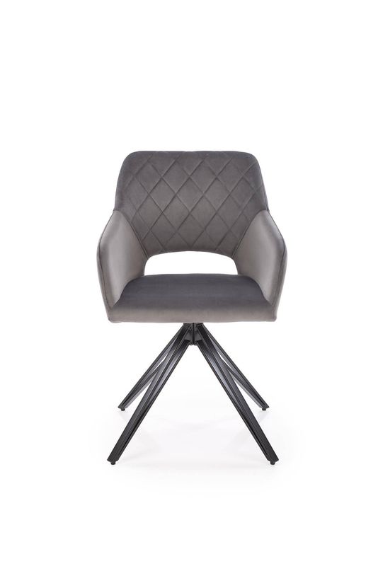 Jedálenská stolička 535, čierny kov – sivá látka Bluvel 14