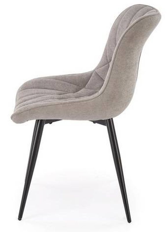 Jedálenská stolička 567, čierny kov - sivá látka