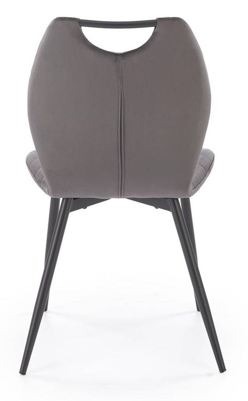 Jedálenská stolička 569, čierny kov - sivá látka