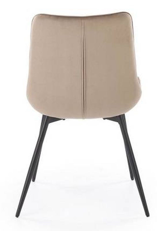 Jedálenská stolička 589, čierny kov - béžová látka Bluvel 40