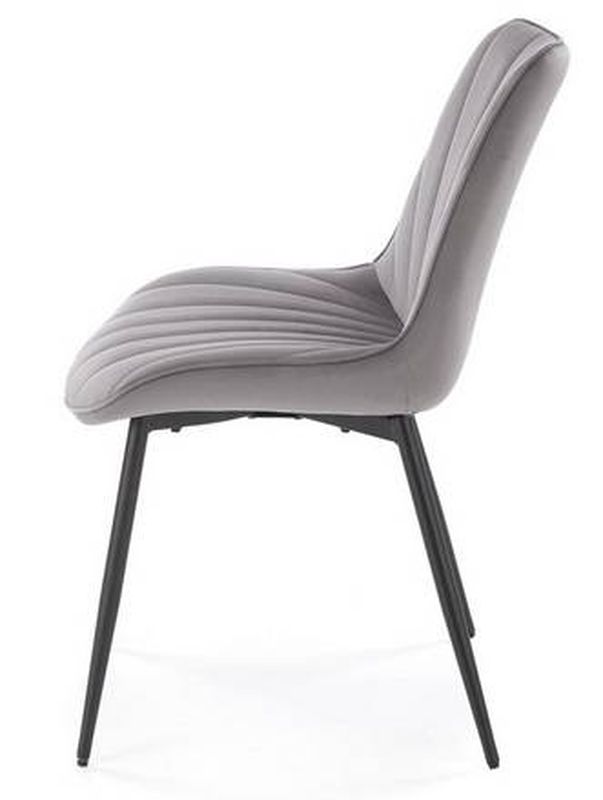 Jedálenská stolička 589, čierny kov - sivá látka Bluvel 14