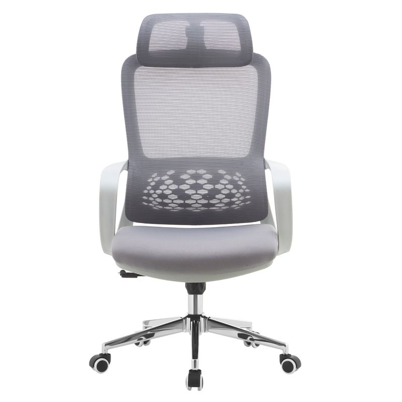 Kancelárske kreslo, sivá sieťovina-látka, TYP 1