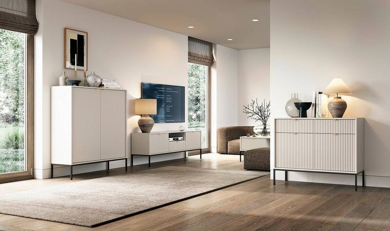 Drážkovaný konferenčný stolík, čierna-cashmere