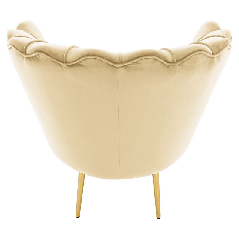 Kreslo v štýle Art-deco, béžová Velvet látka-gold chróm zlatý