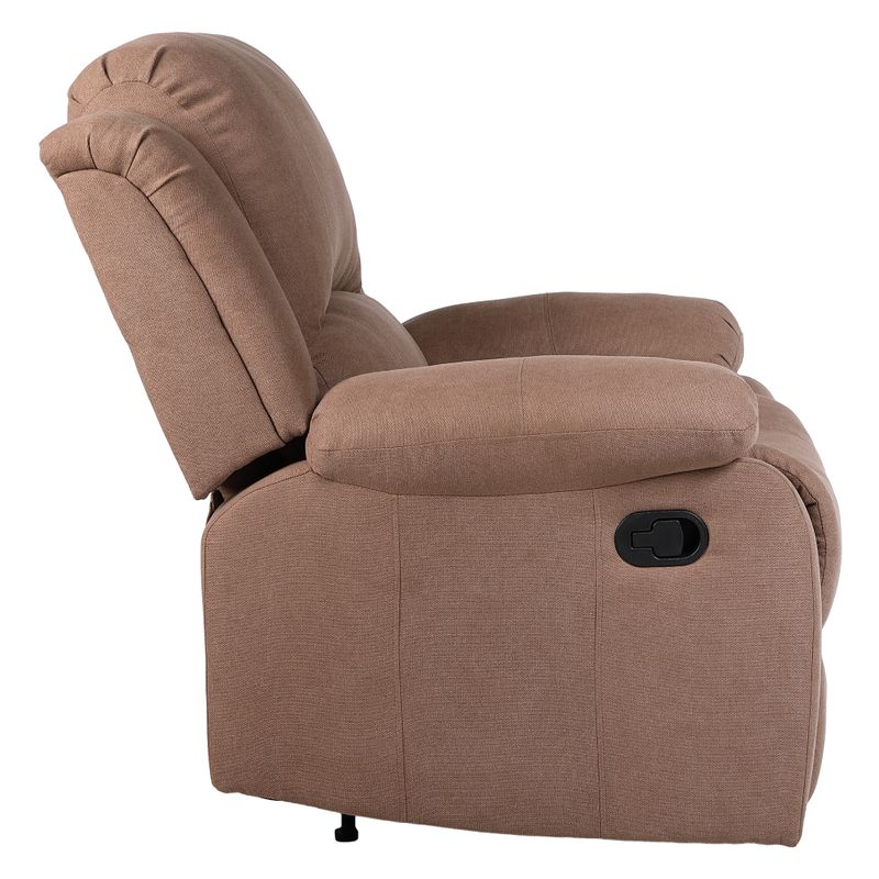 Luxusné relaxačné polohovacie kreslo s výklopnou podnožou, hnedá látka
