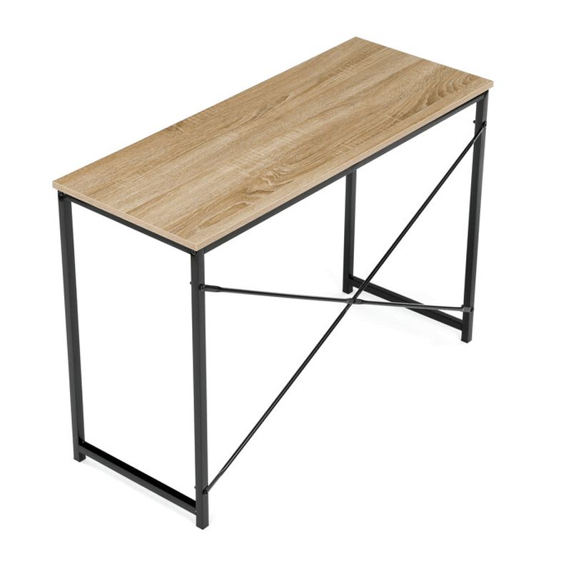 Štýlový pracovný stôl, dekor divoký dub, čierny kov
