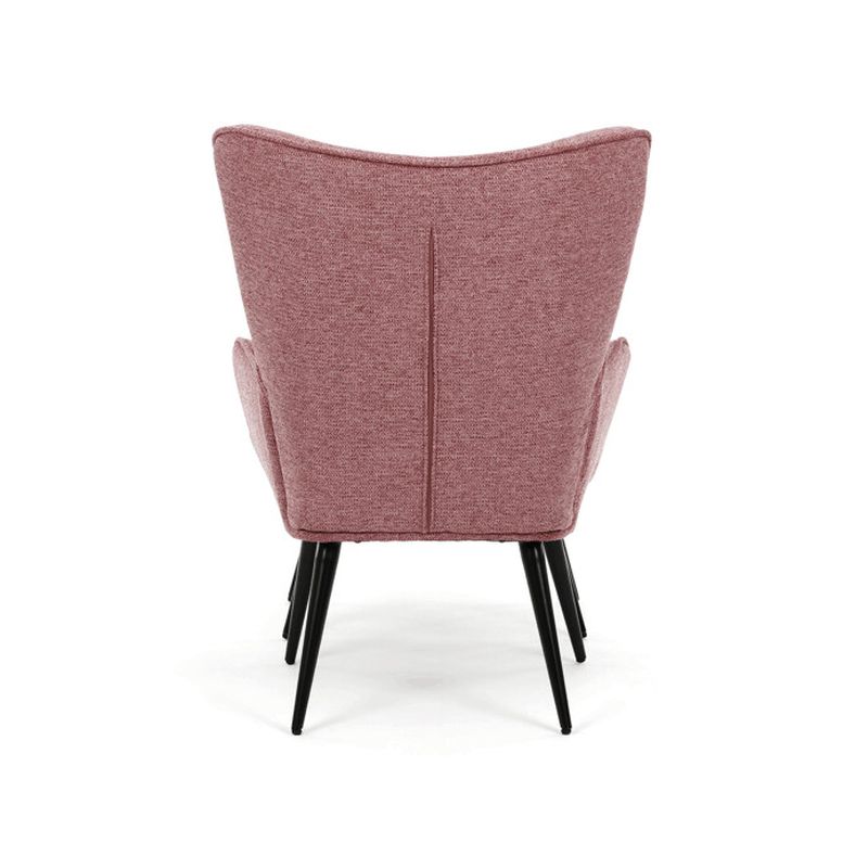 Relaxačné kreslo s podnožkou, ružová zamatová látka