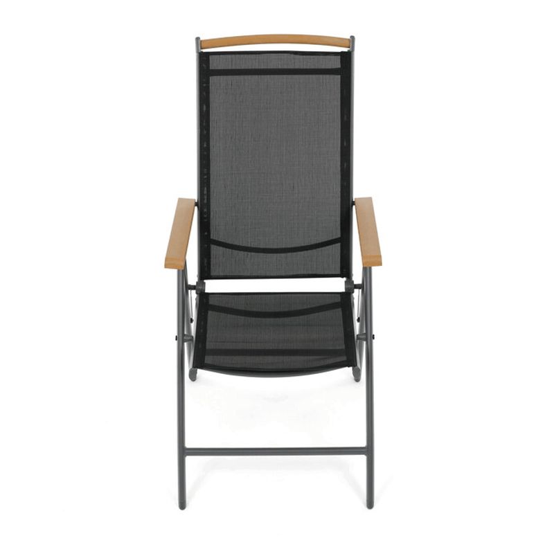 Záhradná stolička so sklápacou funkciou, hliník-sieťovina, sivá