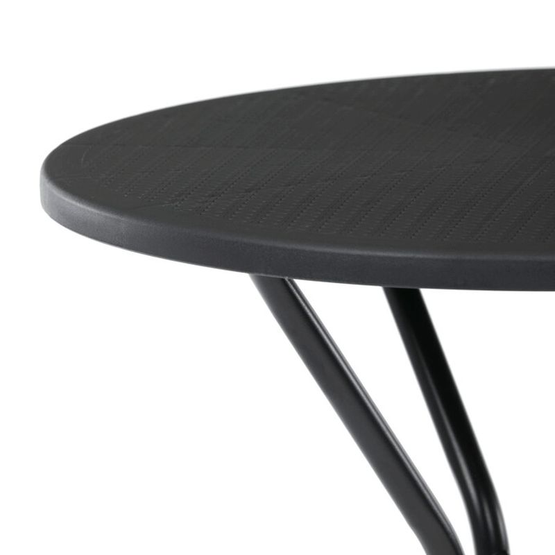 Okrúhly záhradný stôl 60x60cm, plast čierny