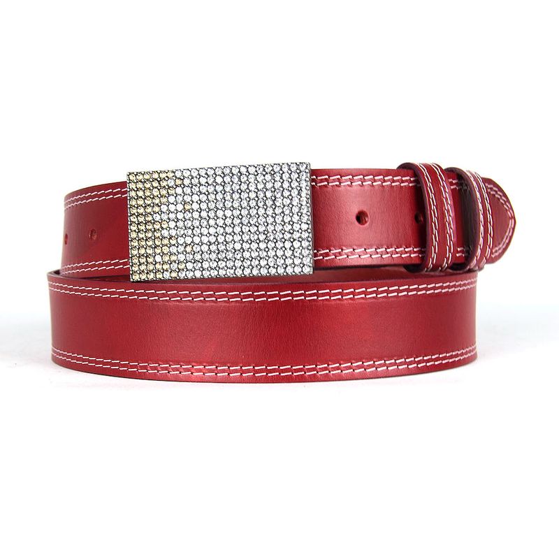 Unikátny bordový opasok z pravej kože SWAROVSKI BROWN– ručná výroba na Slovensku