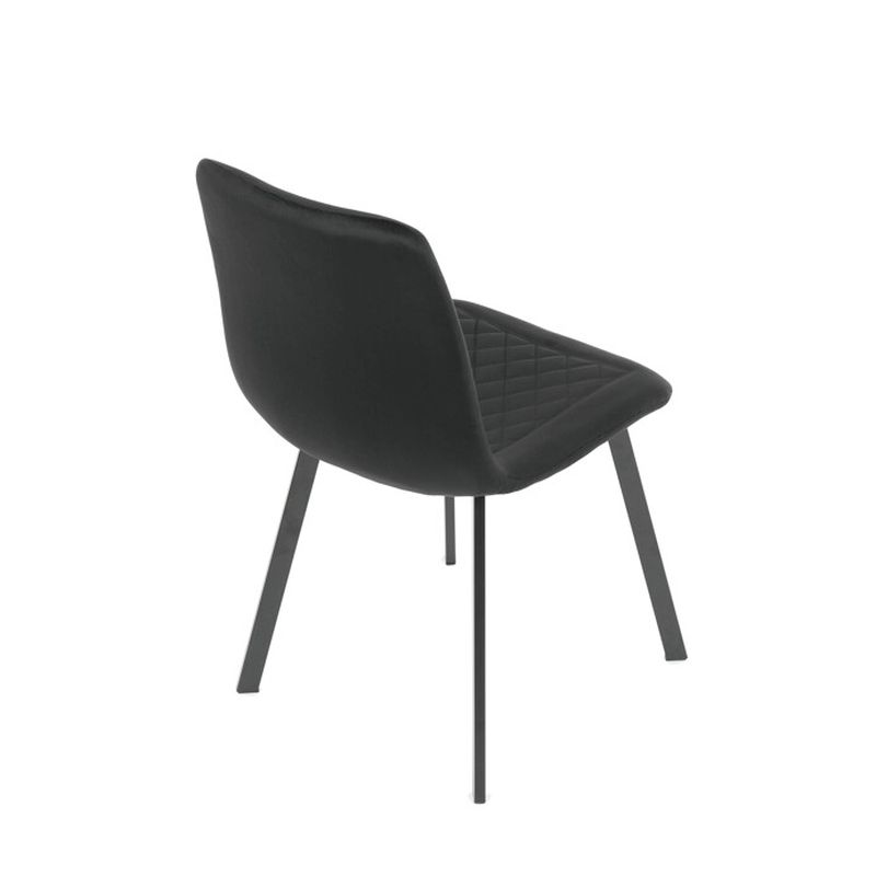 Stolička jedálenská, látka čierny zamat, kov čierny mat