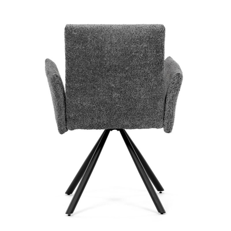 Jedálenská stolička MOIRA v elegantnej sivej bouclé látke