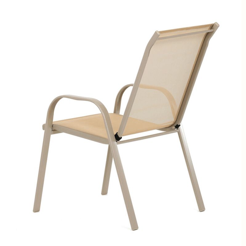 Moderná  záhradná stolička so sieťovinou, krémová