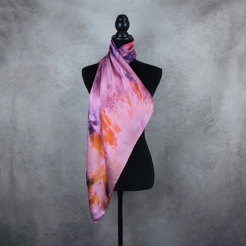 Hodvábna šatka LIMITED_291, 90x90cm, Vyrobená na Slovensku