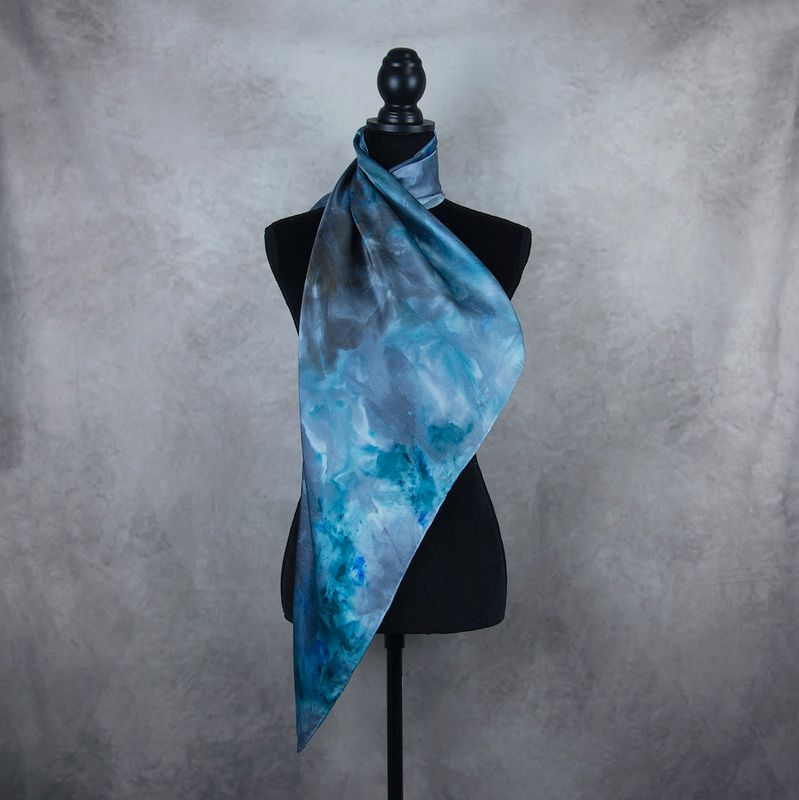 Hodvábna šatka LIMITED_292, 90x90cm, Vyrobená na Slovensku