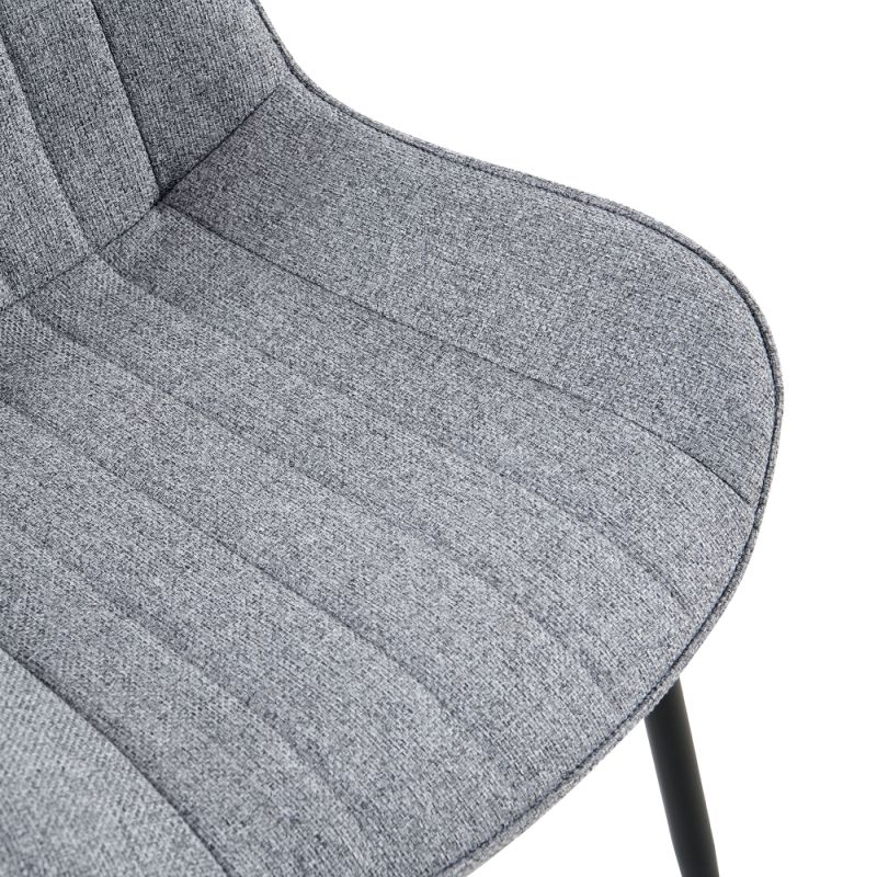 Nadčasová jedálenská stolička svetlosivá látka, čierny kov