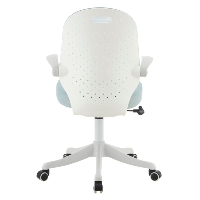 Štýlová otočná stolička, neomint sieťovina, biely plast