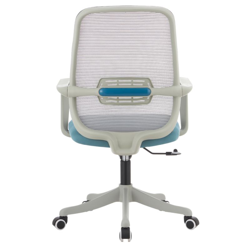 Kancelárske kreslo, modrá látka, sivá sieťovina
