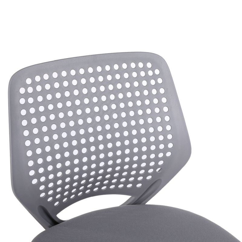 Štýlová otočná stolička sivá sieťovina, biely plast