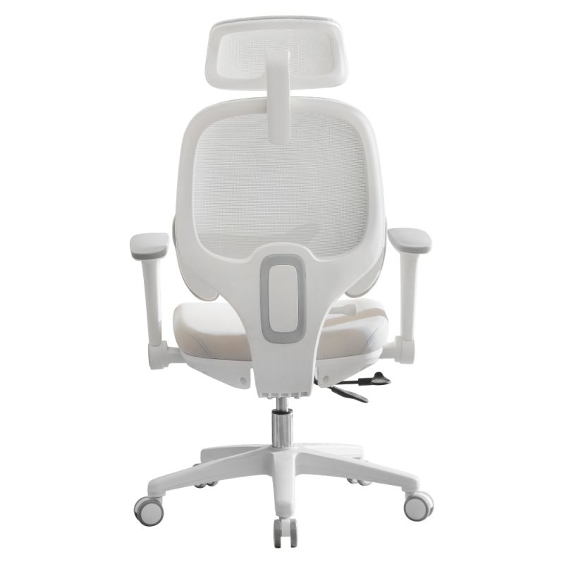 Ergonomické kancelárske kreslo, sivá a biela látka, plast