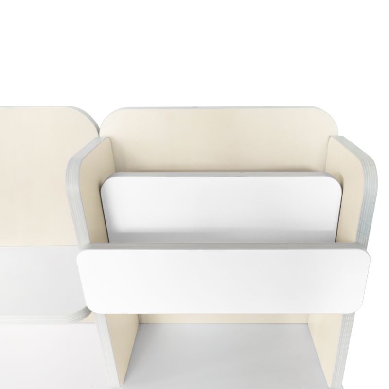 Rastúci písací stôl 120x60cm, natural-biely