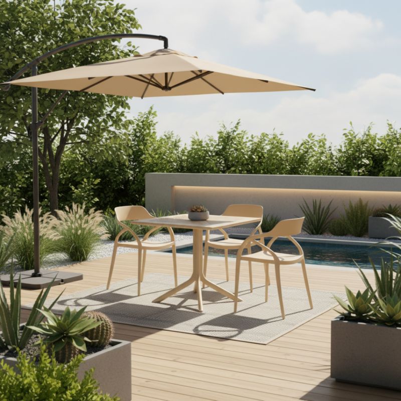 Záhradný stôl z plastu v sivohnedom Taupe farebnom prevedení